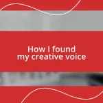 How I found my creative voice