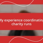 My experience coordinating charity runs