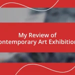 My Review of Contemporary Art Exhibitions