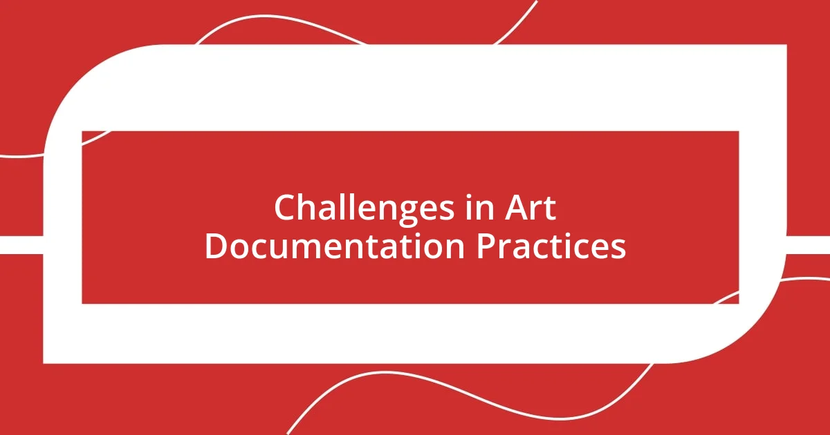 Challenges in Art Documentation Practices